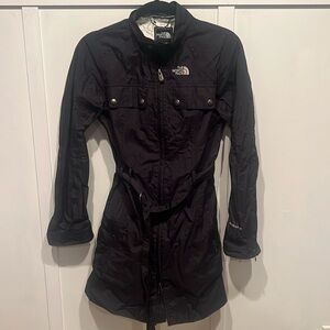 Women’s NORTH FACE Hyvent Belted Black Trench Coat Size S